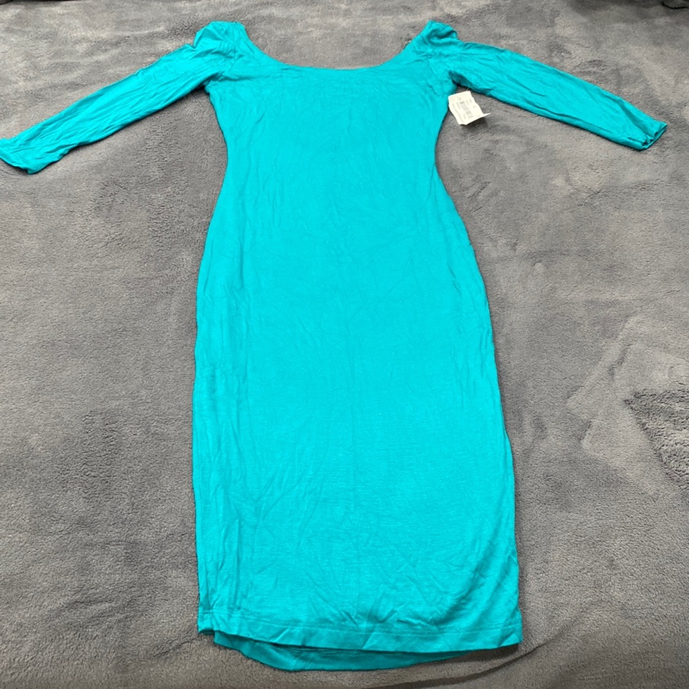 Teal midi dress